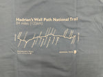 Light blue I walked the wall T-shirt - reverse side (back) showing Hadrian's Wall
