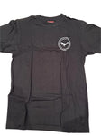 Black St Oswald's Way t-shirt with a logo on a white background