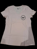 Pink t-shirt with a black St Oswald's Way logo