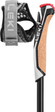 Close-up of the Leki Instructor Lite cork-effect Nordic Shark grip and breathable mesh strap