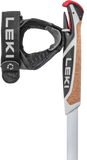 Close-up of the Leki Spin Shark SL cork-effect grip and removable Shark strap system