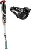 Leki Spin Shark SL Nordic walking pole showing Shark 2.0 grip and Trigger Shark mesh strap in White and Smoke Green