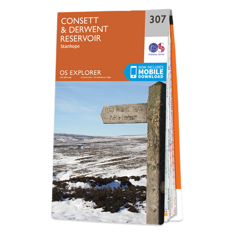 307  Explorer Map - Consett & Derwent Reservoir